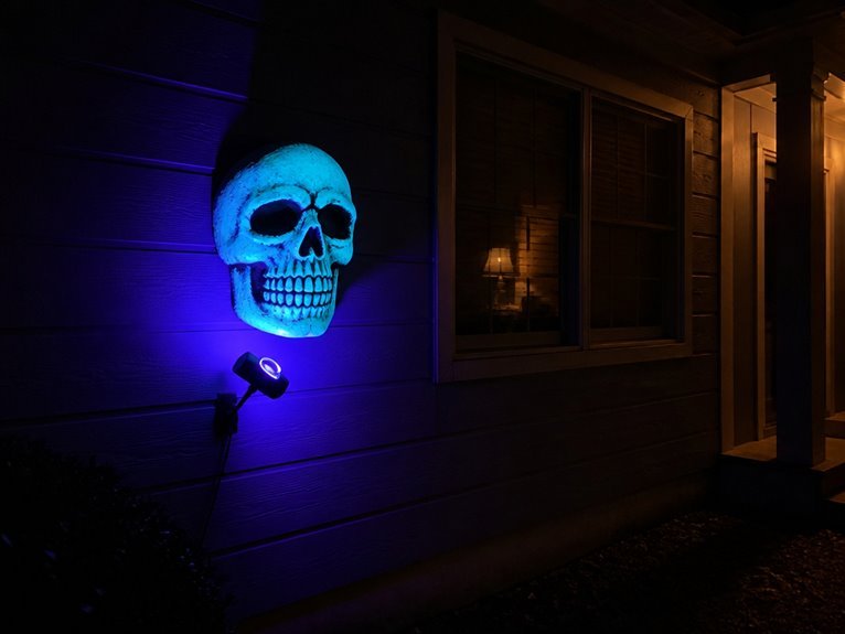 eerie glow skull display