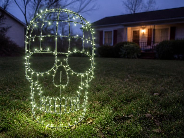 eerie illuminated skull decoration