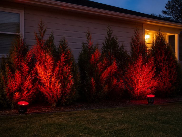 eerie motion activated spotlights installation