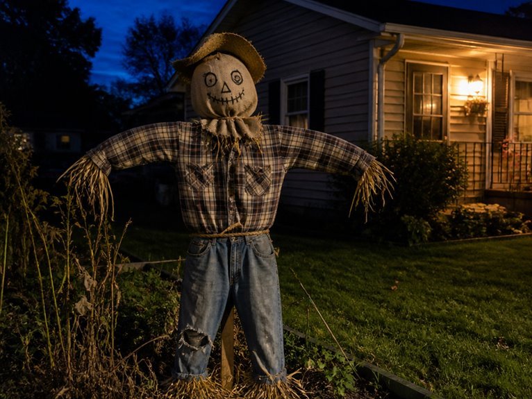 effective halloween scarecrow display