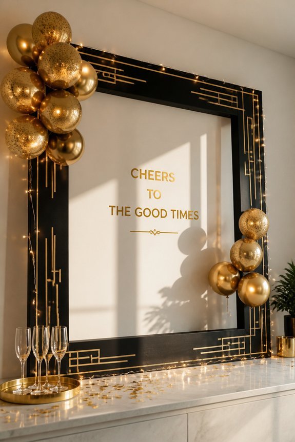 elegant black and gold backdrop