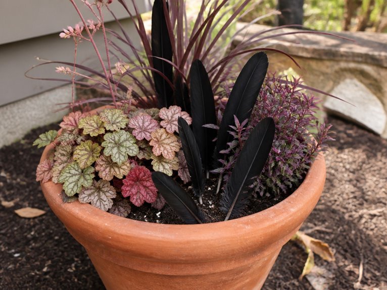 elegant black feather displays