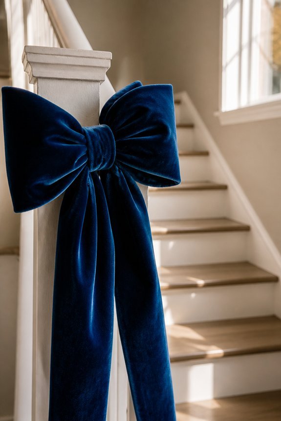 elegant blue velvet bows