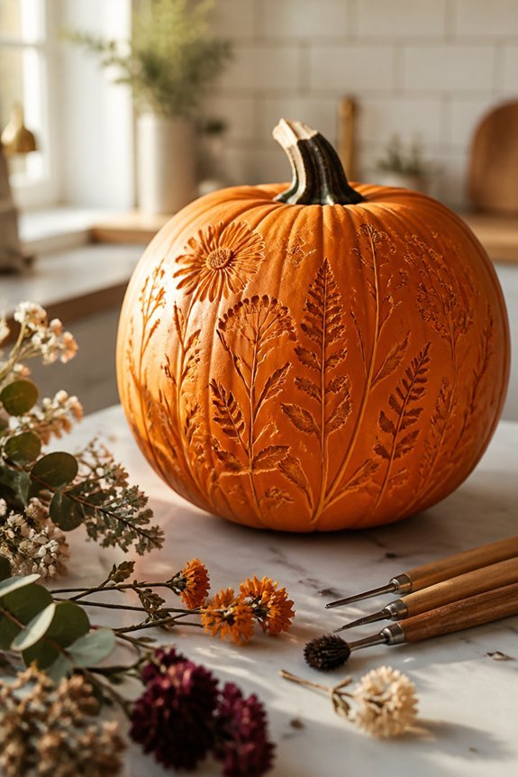 elegant botanical pumpkin designs
