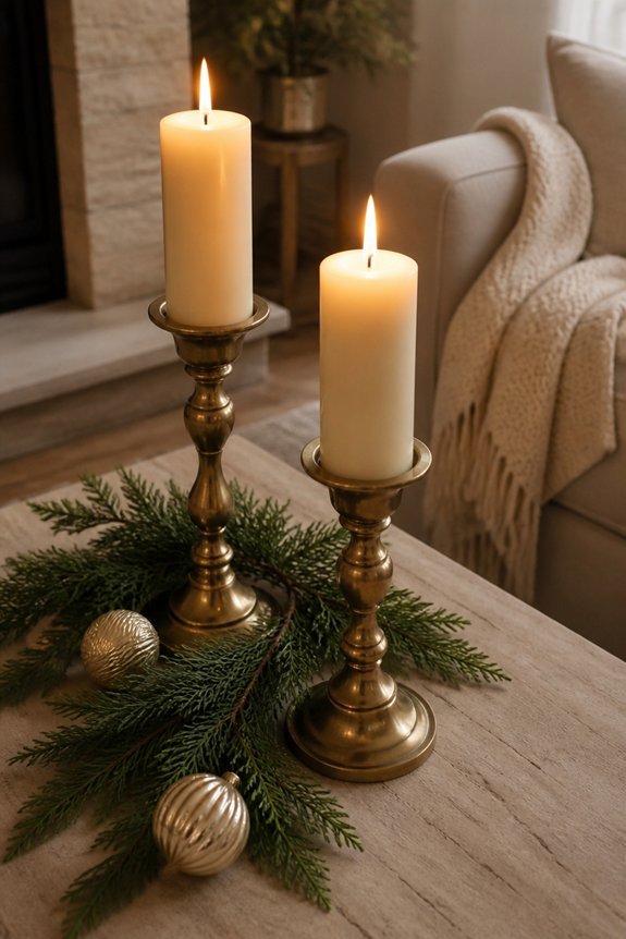 elegant brass candle arrangement