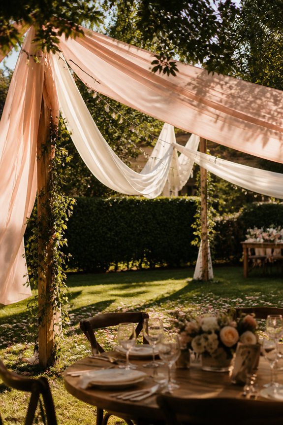 elegant fabric drapes outdoors