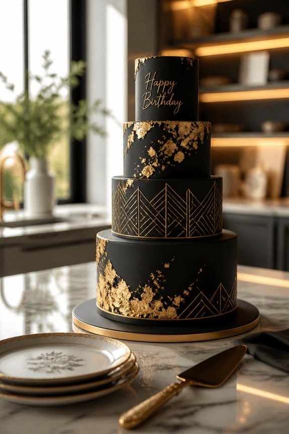 elegant gold leaf centerpiece
