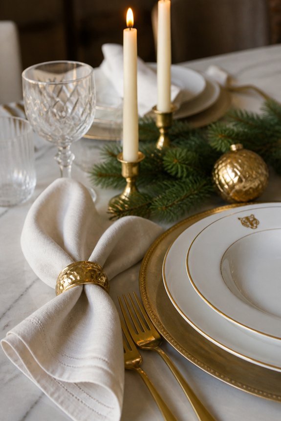 elegant holiday table linens