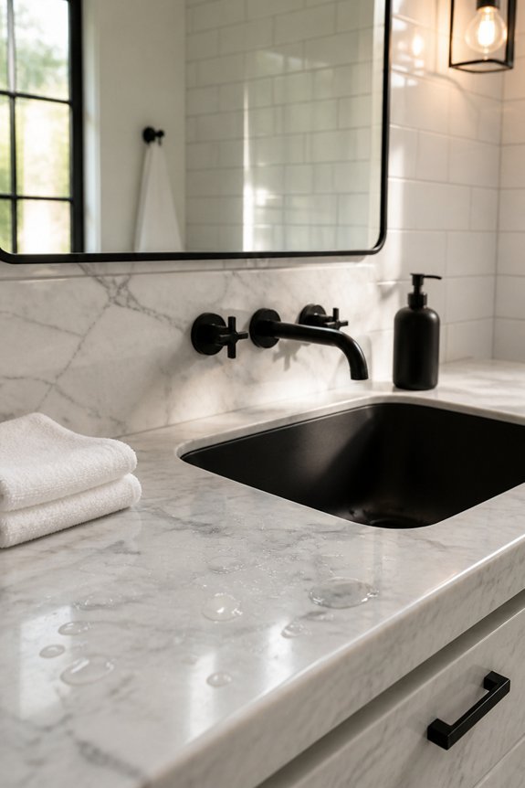 elegant marble bold black fixtures