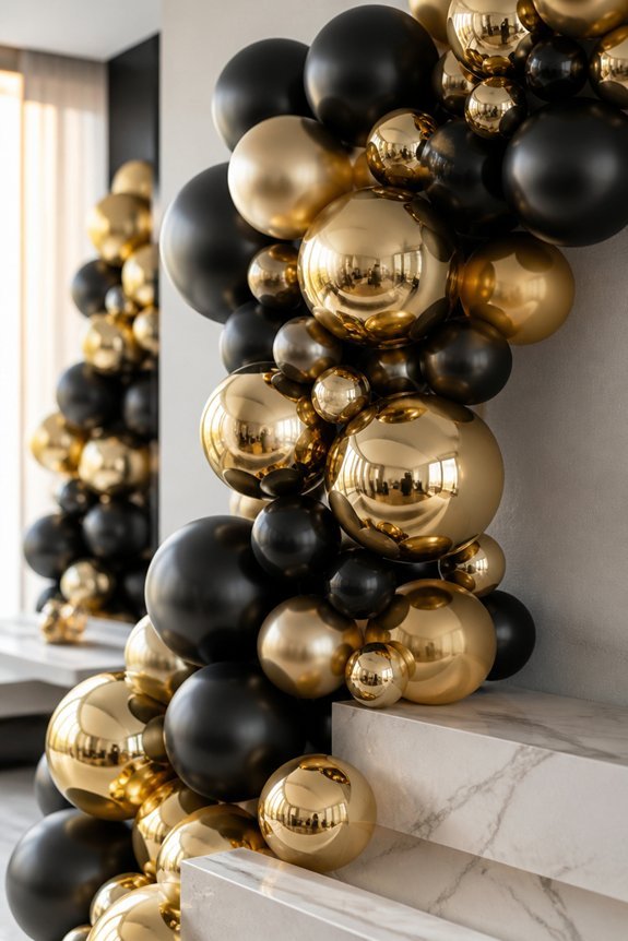elegant metallic balloon garlands