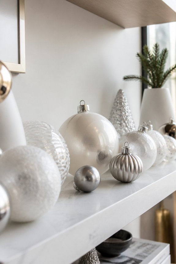 elegant pearl and silver ornaments