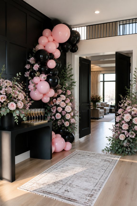 elegant pink entrance decor