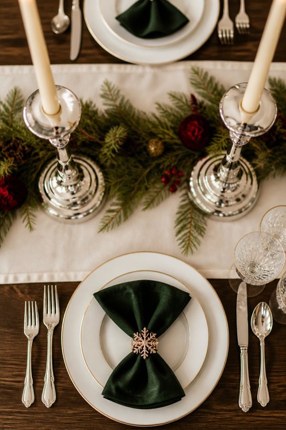 elegant silver candlestick centerpiece