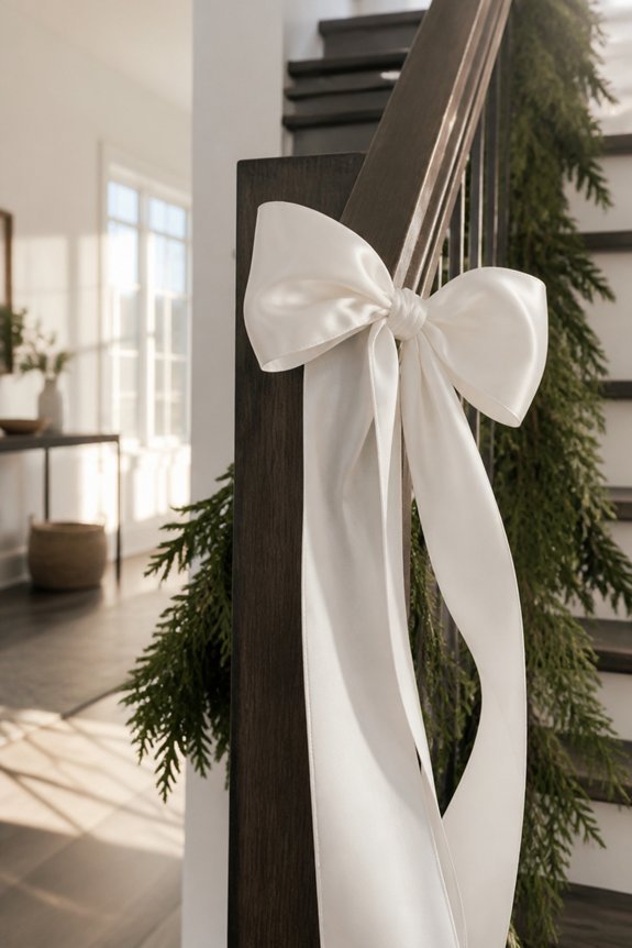 elegant white ribbon accents
