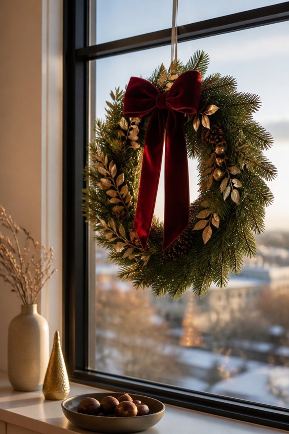 elegant window wreath displays