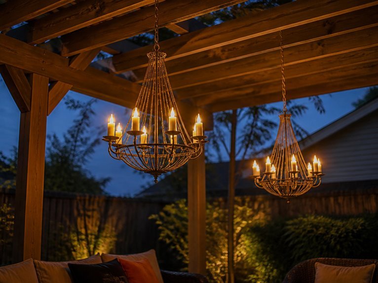 elevated halloween chandelier display