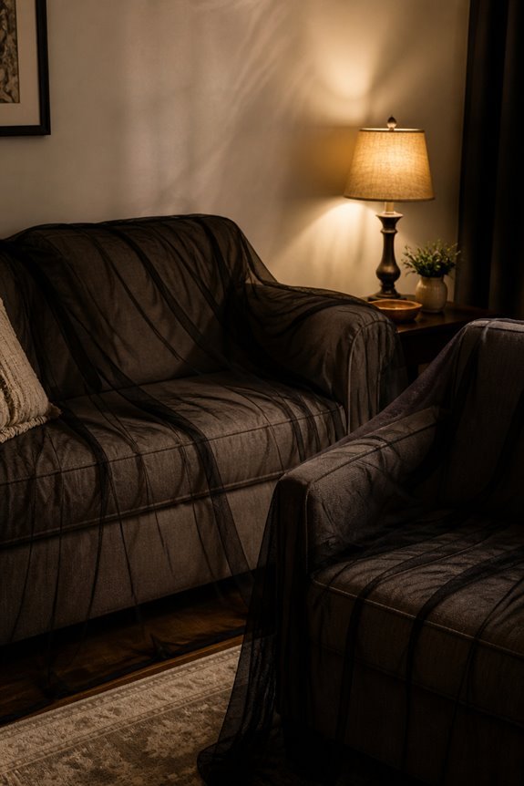 ethereal black sheer draping