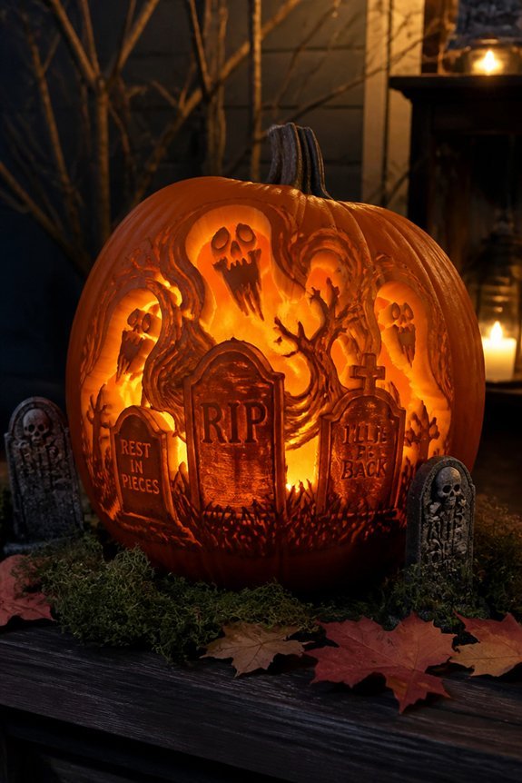 ethereal graveyard spirit scene