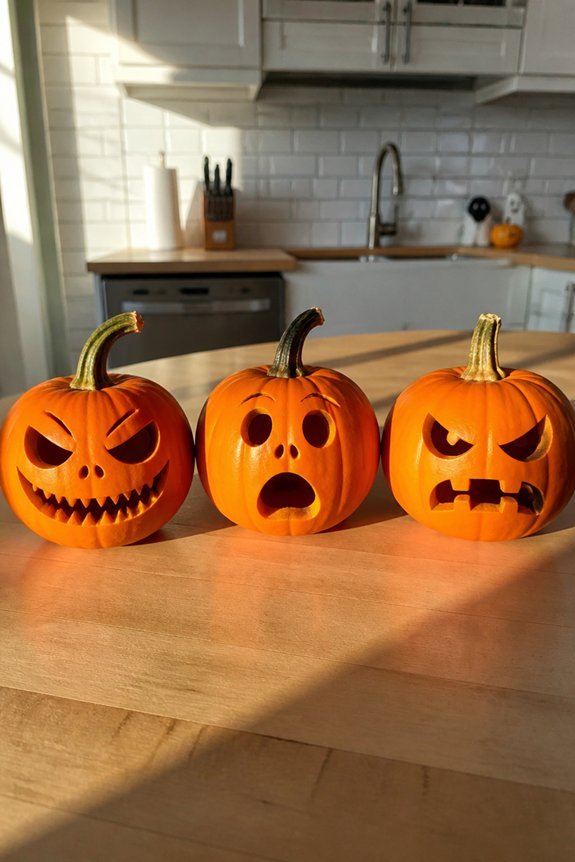 exaggerated monster face carvings
