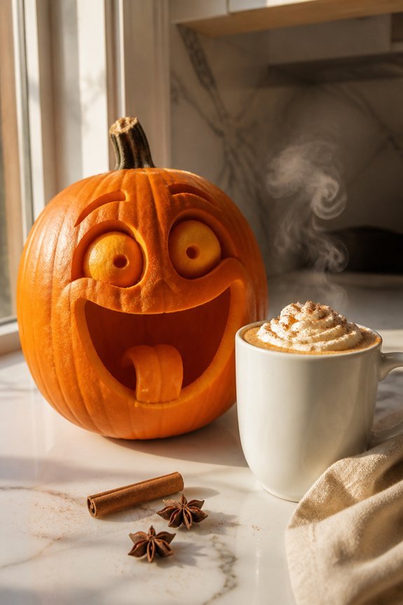 exaggerated pumpkin spice expression