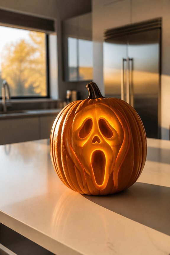 expressionist pumpkin carving design