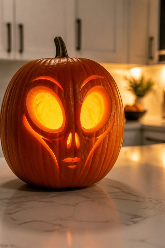 extraterrestrial halloween pumpkin design