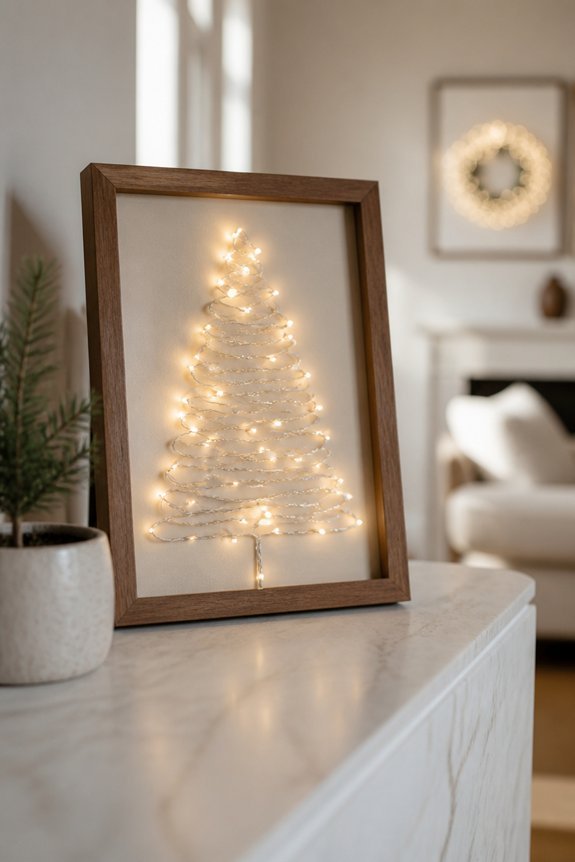 fairy lights in frames