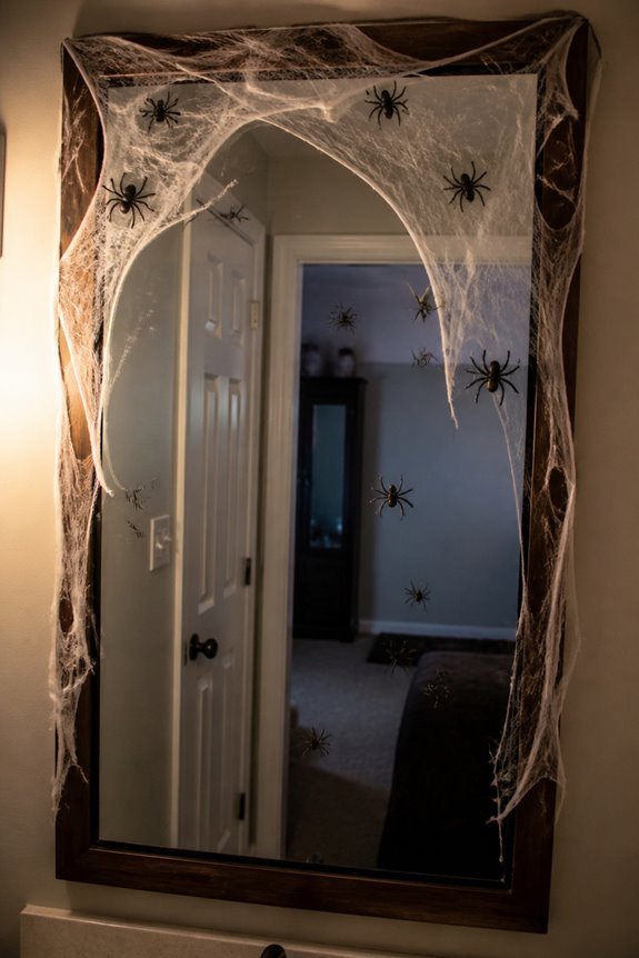 fake cobwebs plastic spiders