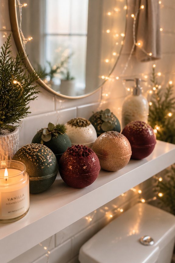 festive bath bomb display