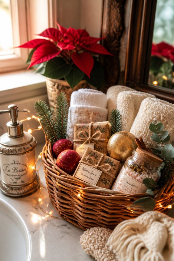 festive bath essentials basket