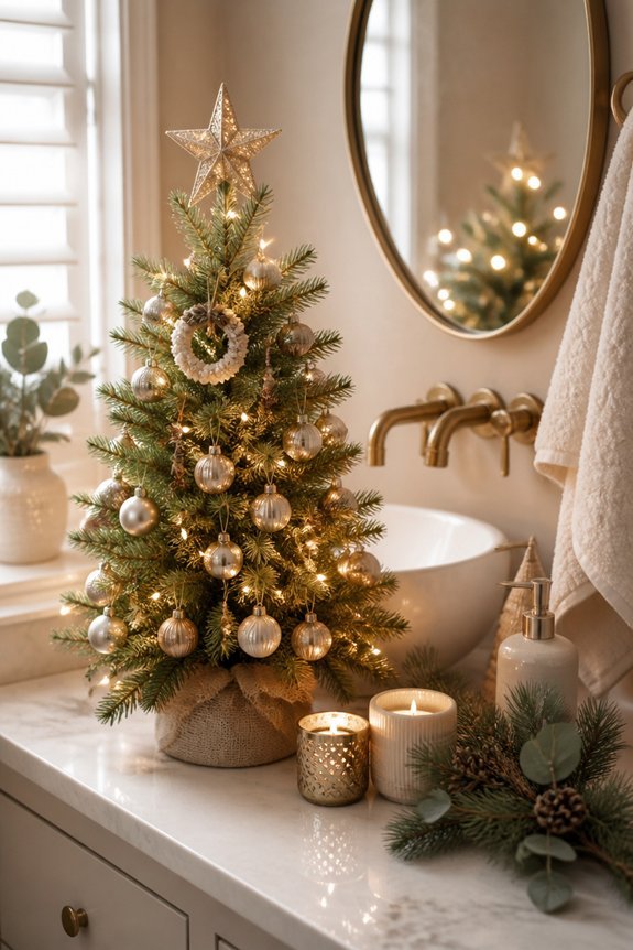 festive bathroom corner tree