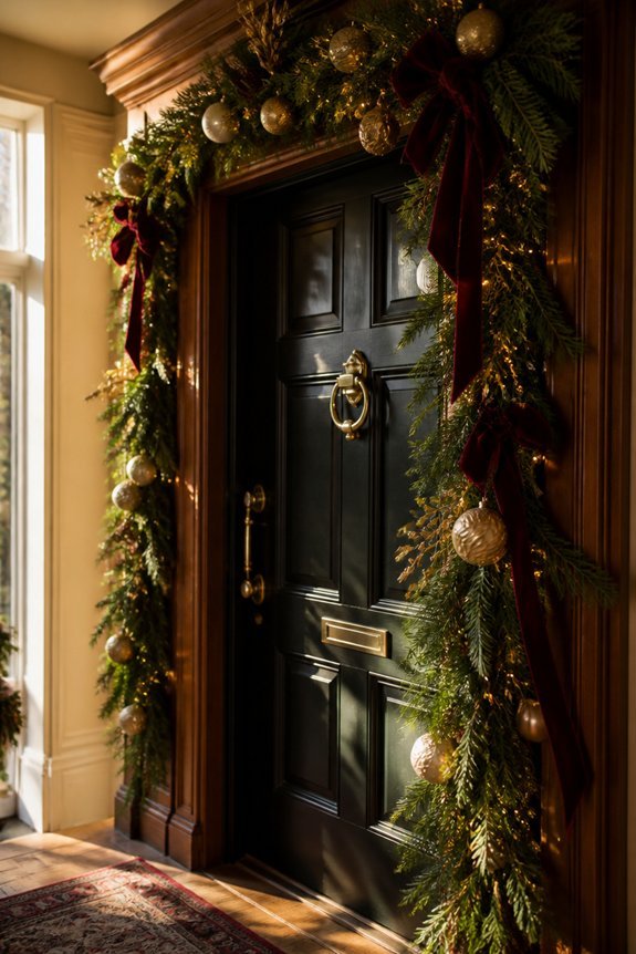 festive entryway garland decor