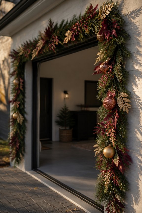 festive garage entry decor