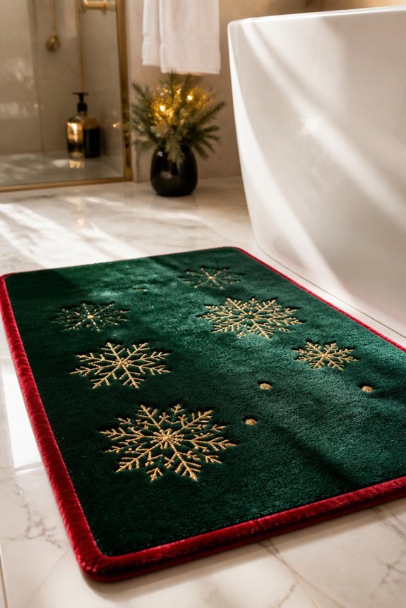 festive holiday themed bath mats