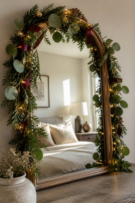 festive mirror garland decor