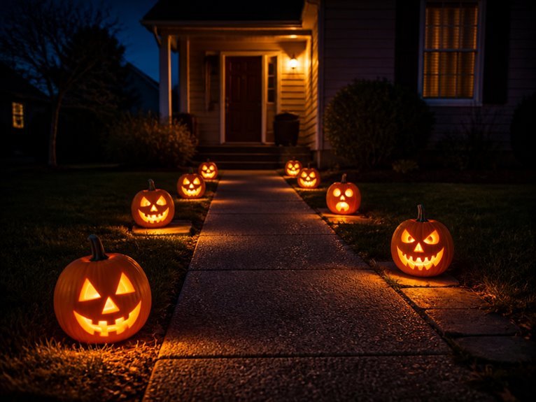 festive outdoor pathway lighting
