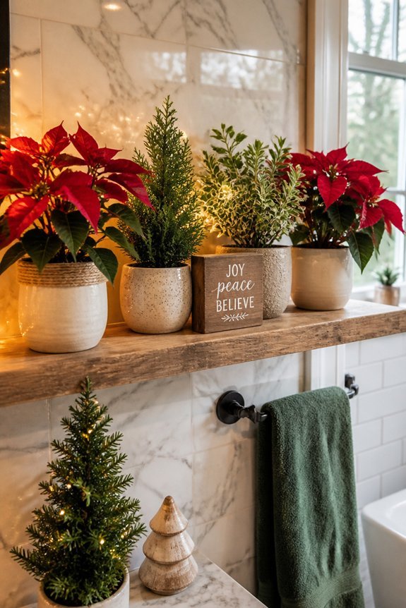 festive plants enhance bathrooms