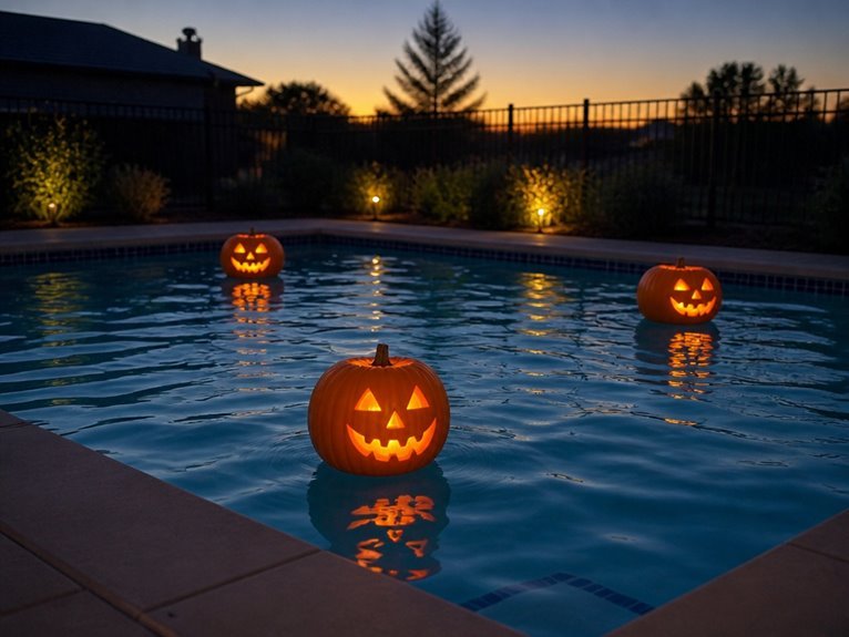 floating pumpkin luminary display