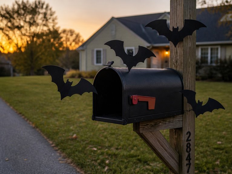 flying bats mailbox decoration