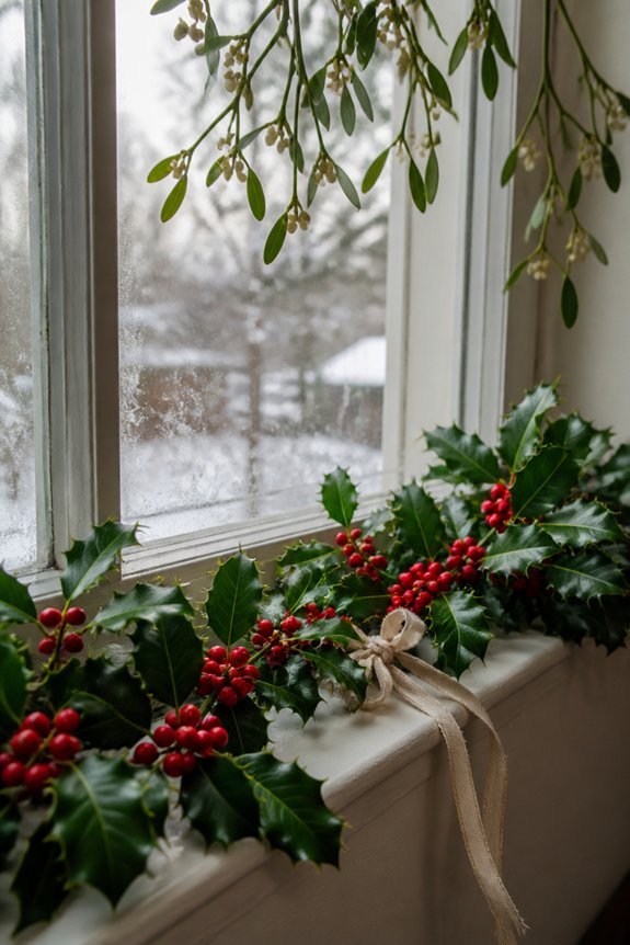 fresh holiday window decor