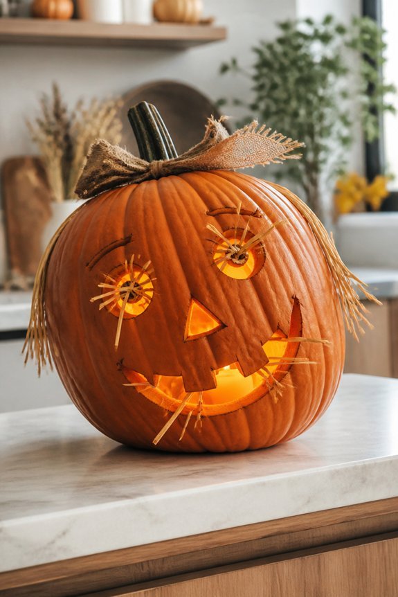 friendly autumn scarecrow design