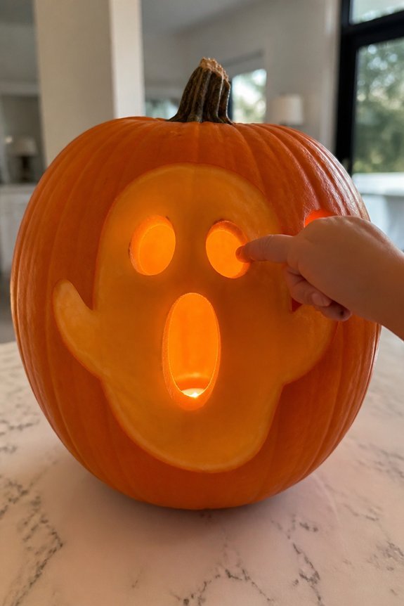 friendly ghost pumpkin carving