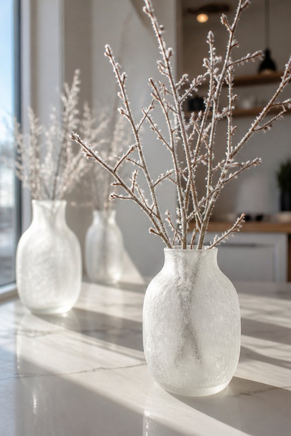 frosted glass branch displays