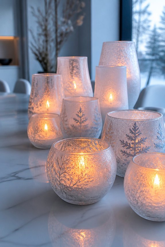 frosted glass candle holders