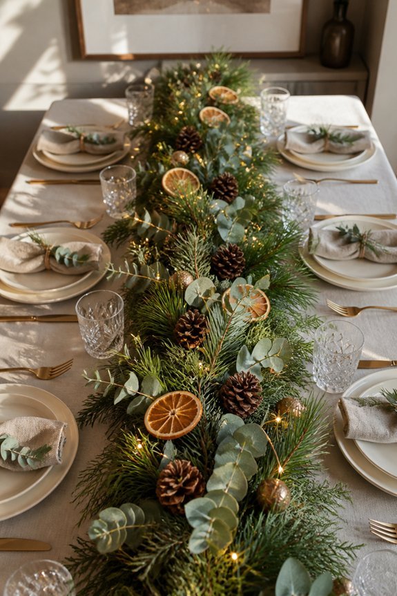 garlands frame table elegantly