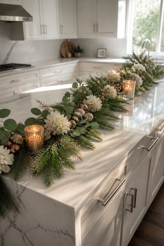 garnished kitchen island elegance