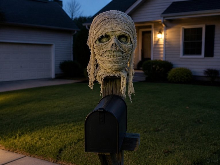 gauze wrapped zombie mailbox decoration