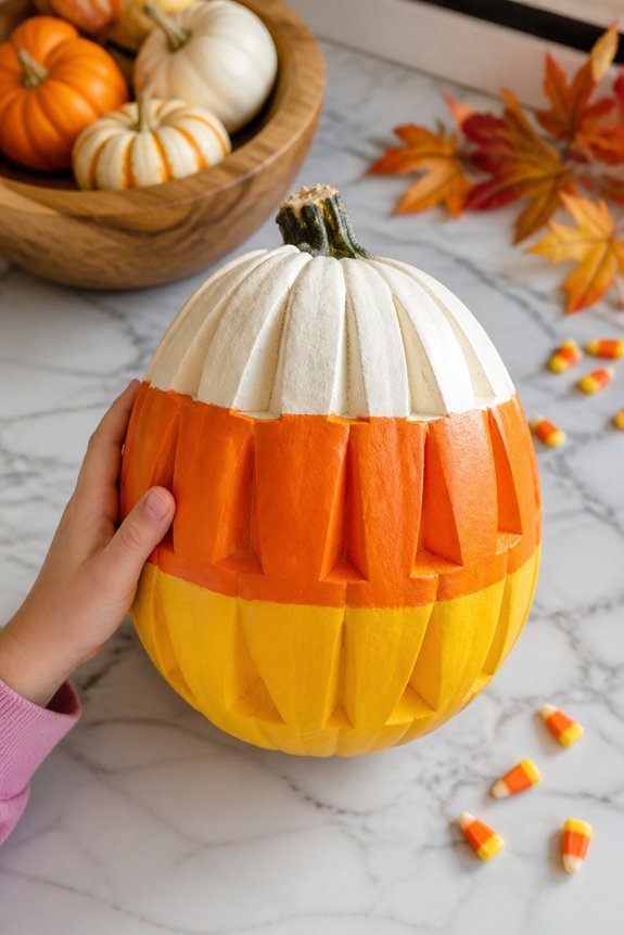 geometric candy corn carving