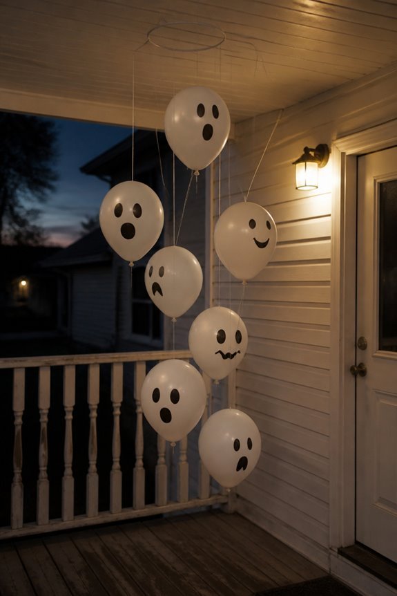 ghost balloons hung overhead