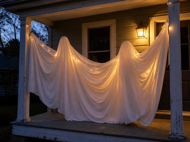ghostly drapes enhance halloween